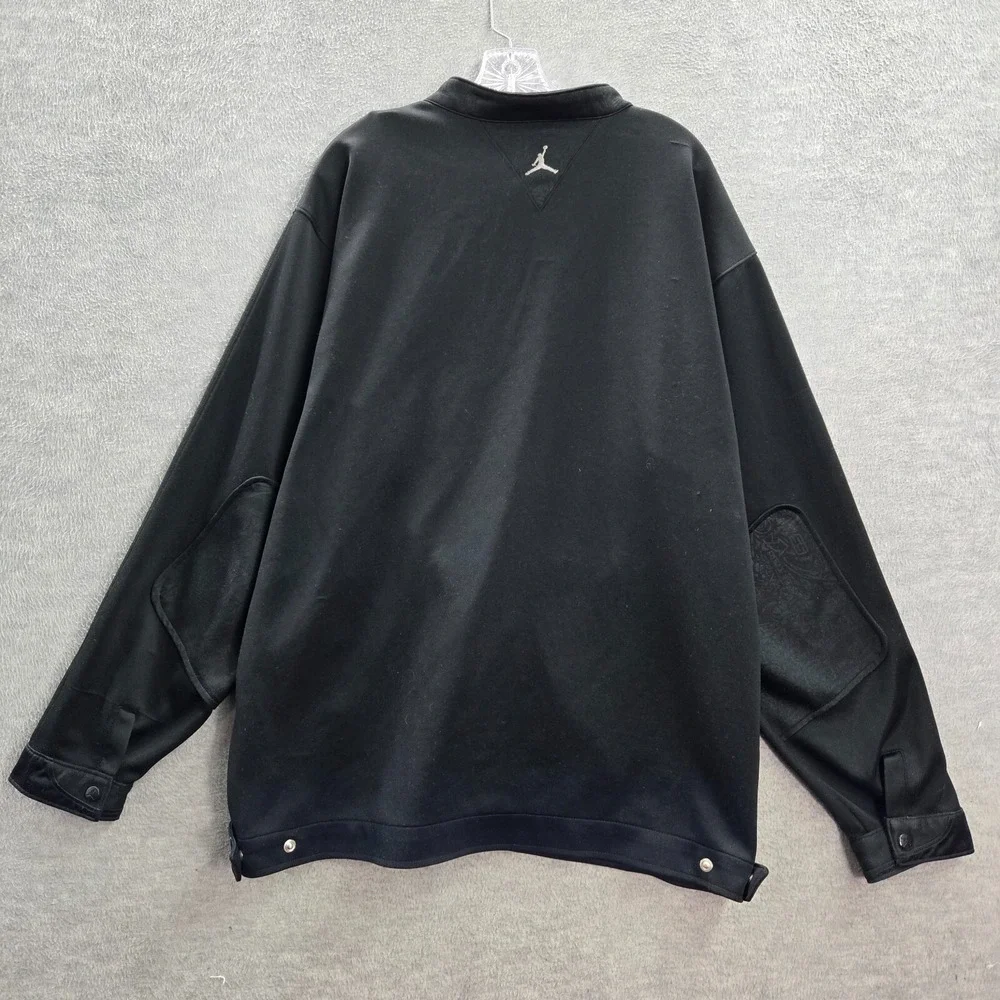Air Jordan Men Track Jacket 2XL Black Full Zip Pocket Mock Neck Long Sleeve READ